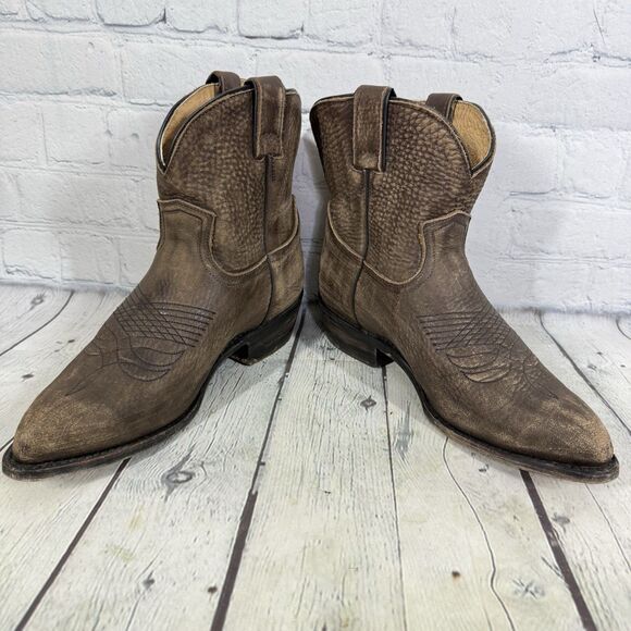 Frye Regina Ankle Booties Women Size 10 Brown Soft Leather Slip on Western - Picture 4 of 15